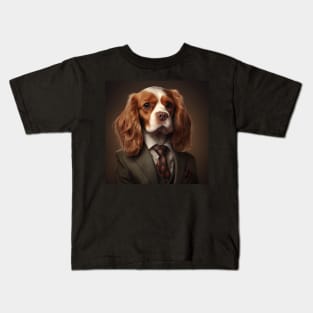 Cavalier King Charles Spaniel Dog in Suit Kids T-Shirt